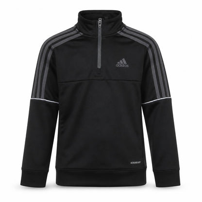 Adidas Boys Black 9-10 Years 1/4 Zip Pullover Sweatshirt