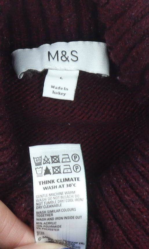 Womens UK Size L Marks and Spencer Red Pullover Jumper