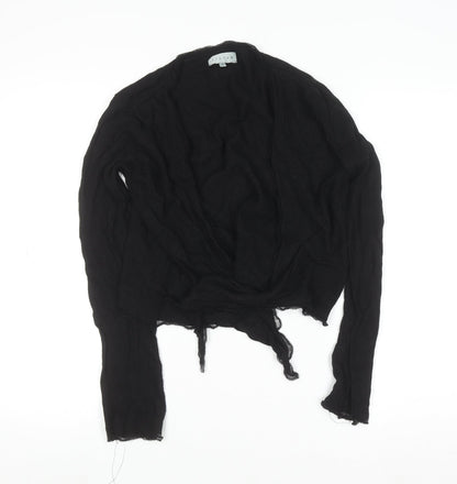 Jigsaw Women's Black Wool Blend V-Neck Cardigan Size S