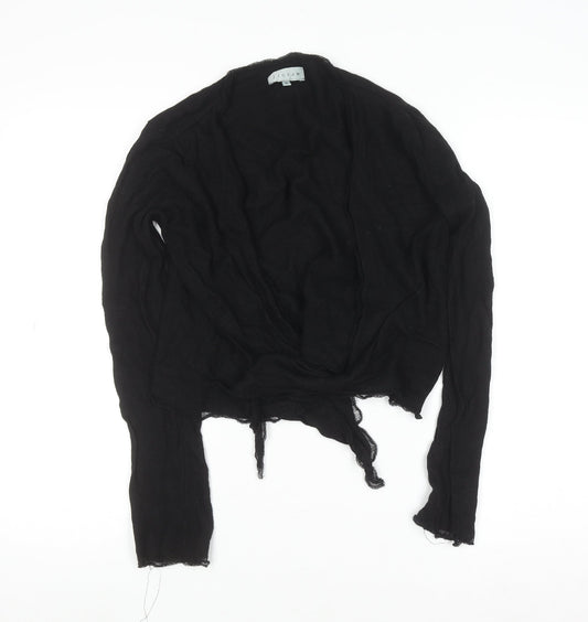 Jigsaw Women's Black Wool Blend V-Neck Cardigan Size S