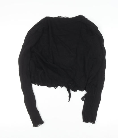 Jigsaw Women's Black Wool Blend V-Neck Cardigan Size S