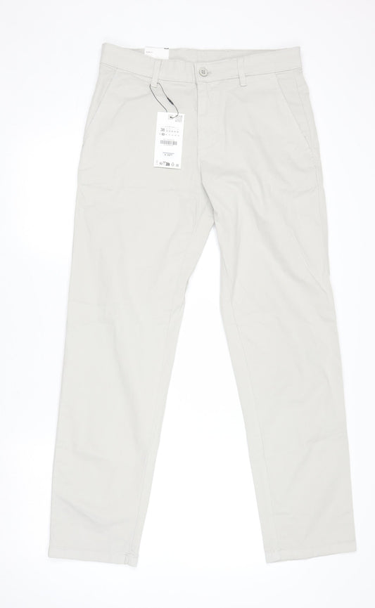 Zara Men’s Beige Slim Fit Chino Trousers Size 30in Cotton Stretch