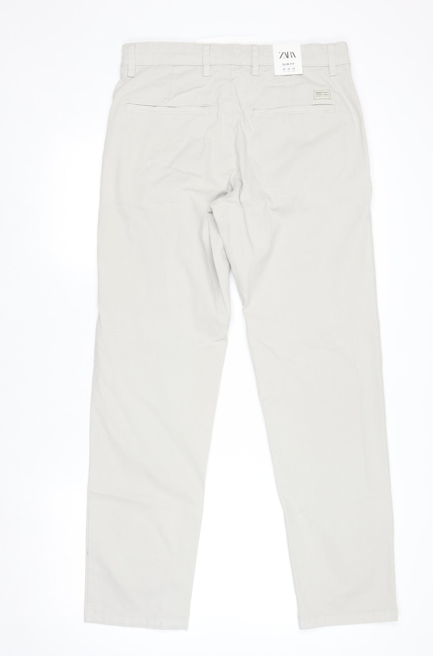 Zara Men’s Beige Slim Fit Chino Trousers Size 30in Cotton Stretch