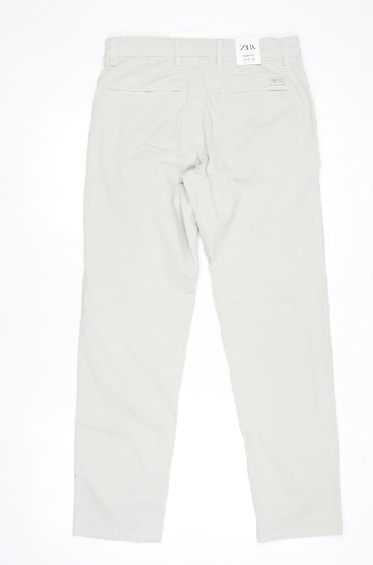Zara Men’s Beige Slim Fit Chino Trousers Size 30in Cotton Stretch