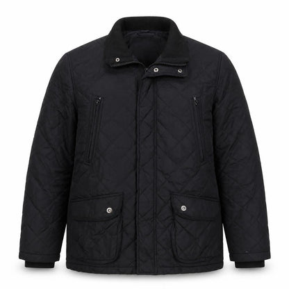 Paul Berman Men's Black Quilted Mid-Length Jacket M Polyester Lined