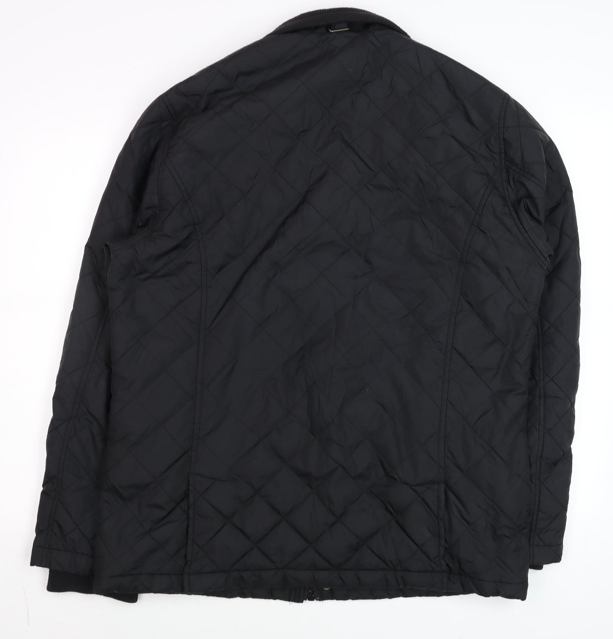 Paul Berman Men's Black Quilted Mid-Length Jacket M Polyester Lined