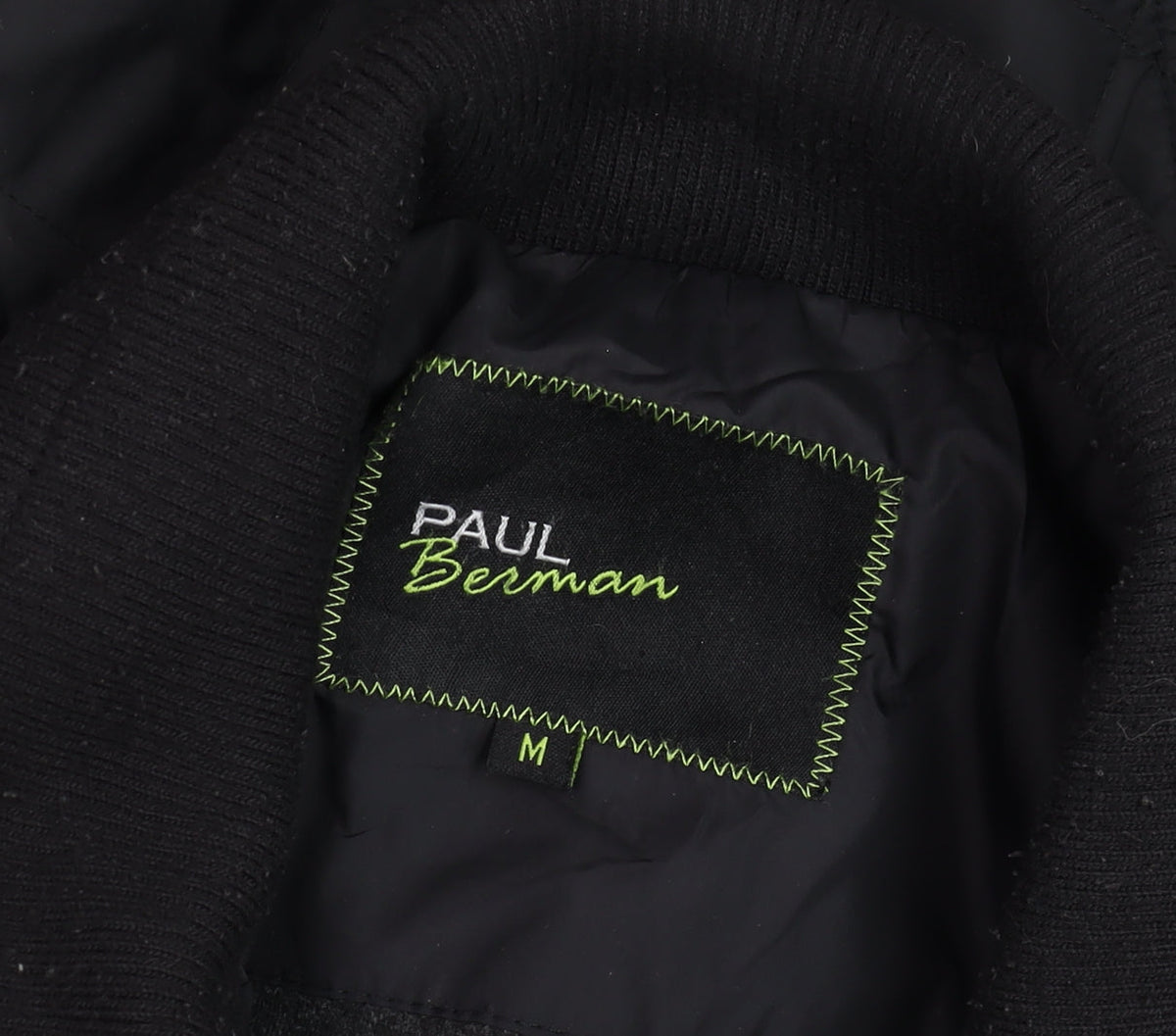 Paul Berman Men's Black Quilted Mid-Length Jacket M Polyester Lined