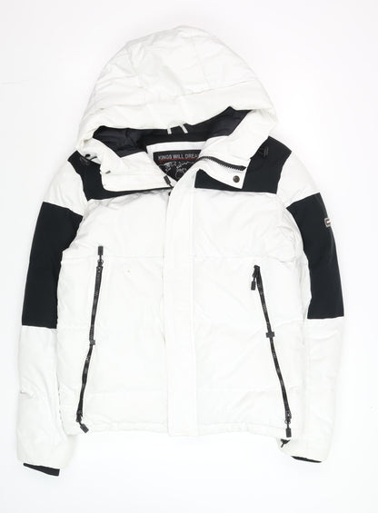 Mens UK Size S Kings Will Dream White Puffer Jacket
