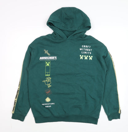 Boys UK Size 13-14 Years Marks and Spencer Green Pullover Hoodie