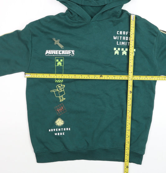 Boys UK Size 13-14 Years Marks and Spencer Green Pullover Hoodie