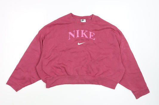 Womens UK Size XL Nike Pink Pullover Sweatshirt