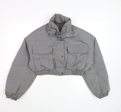 Womens UK Size M Dazy Grey Puffer Jacket