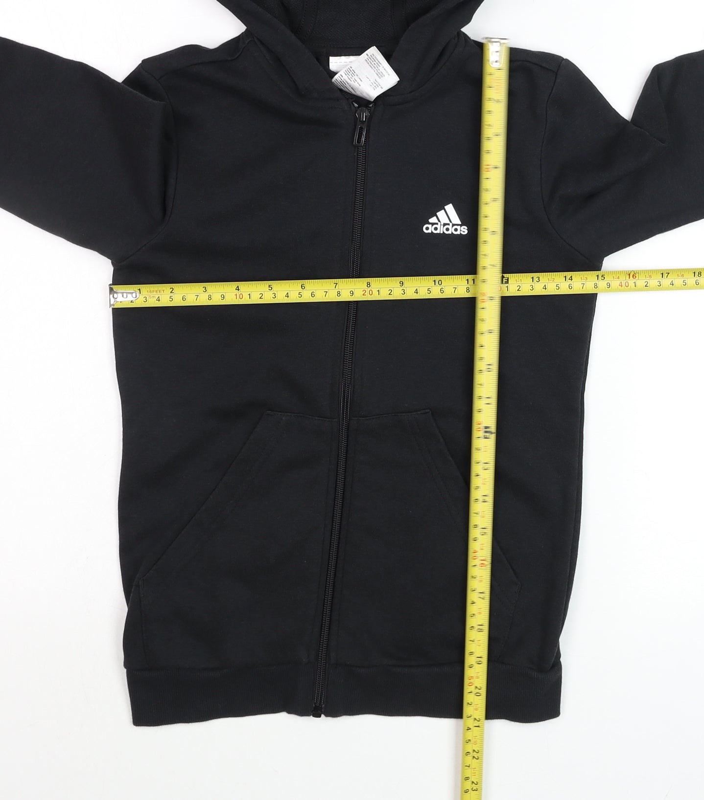 Boys UK Size 11-12 Years adidas Black Full Zip Hoodie