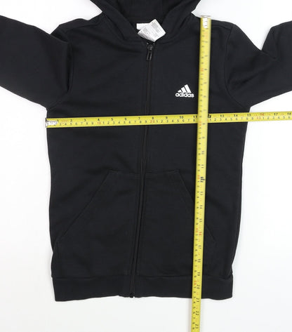 Boys UK Size 11-12 Years adidas Black Full Zip Hoodie