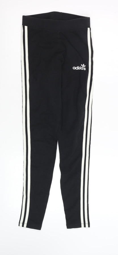 Womens UK Size 8 adidas Slim Fit Leggings Black Leggings