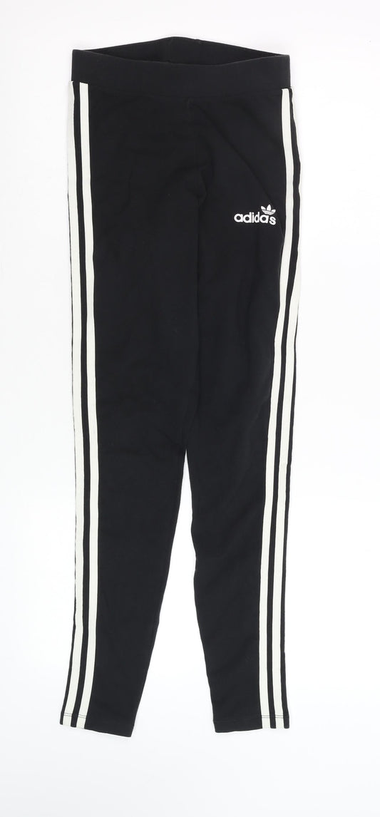 Womens UK Size 8 adidas Slim Fit Leggings Black Leggings