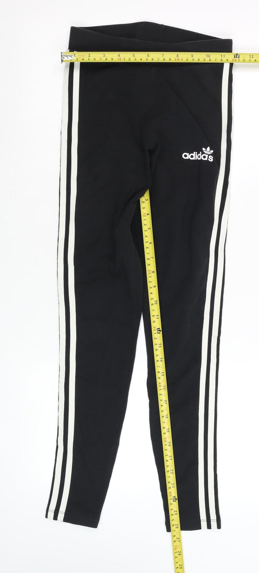 Womens UK Size 8 adidas Slim Fit Leggings Black Leggings