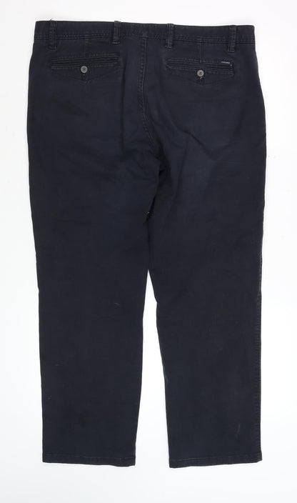 Mens UK Size 38S André Classic Fit Chino Black Trousers