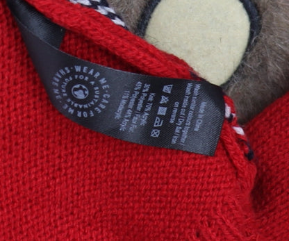 George Men Red Reindeer Christmas Jumper 2XL Crew Neck Knit