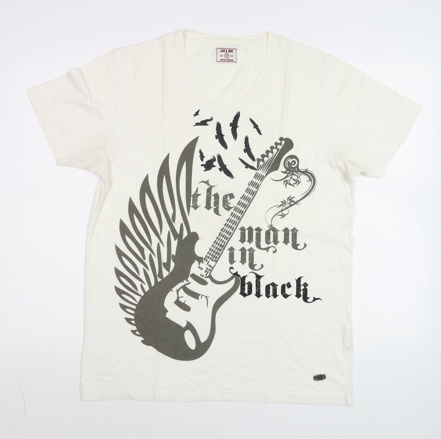 Mens UK Size M JACK & JONES White  T-Shirt