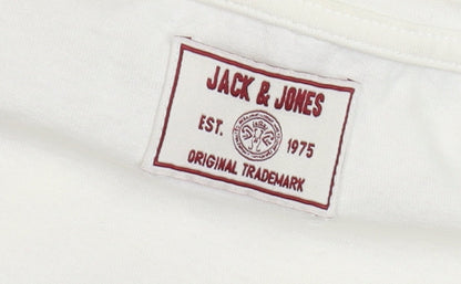 Mens UK Size M JACK & JONES White  T-Shirt