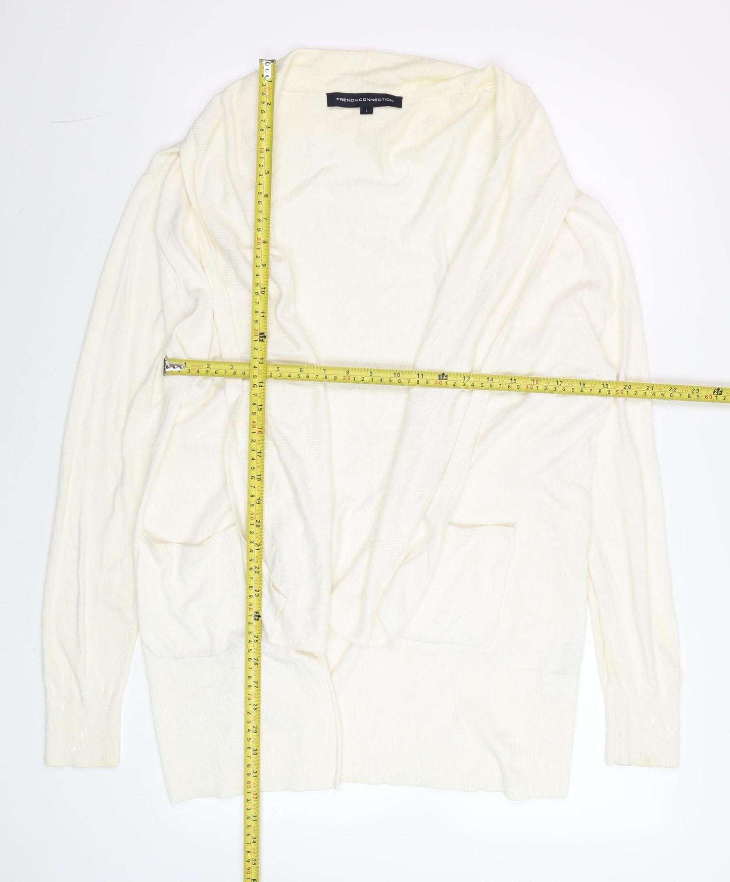 Womens UK Size L French Connection Ivory Cardigan Jumper