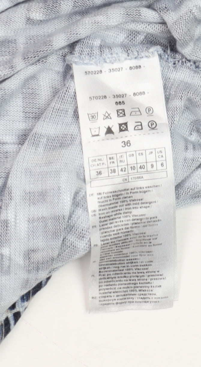 Womens UK Size 10 Gerry Weber Blue Basic T-Shirt