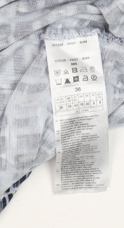 Womens UK Size 10 Gerry Weber Blue Basic T-Shirt