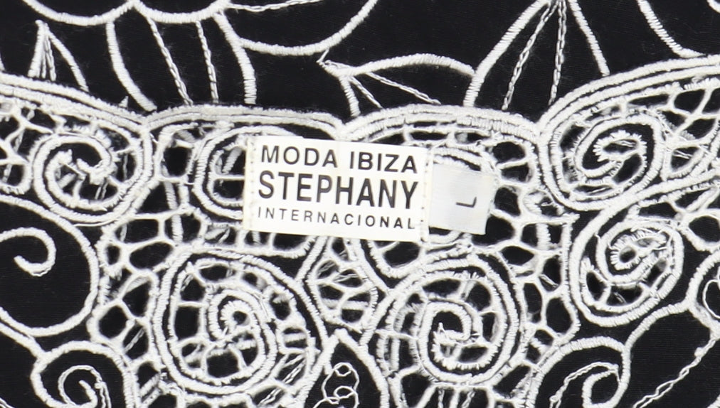 Womens UK Size L Stephany Black Tunic Blouse