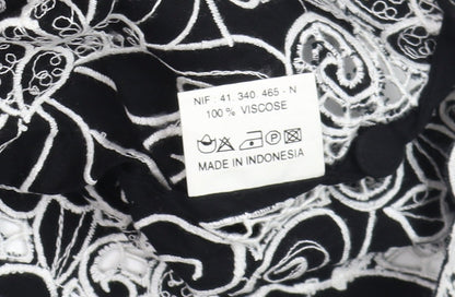 Womens UK Size L Stephany Black Tunic Blouse