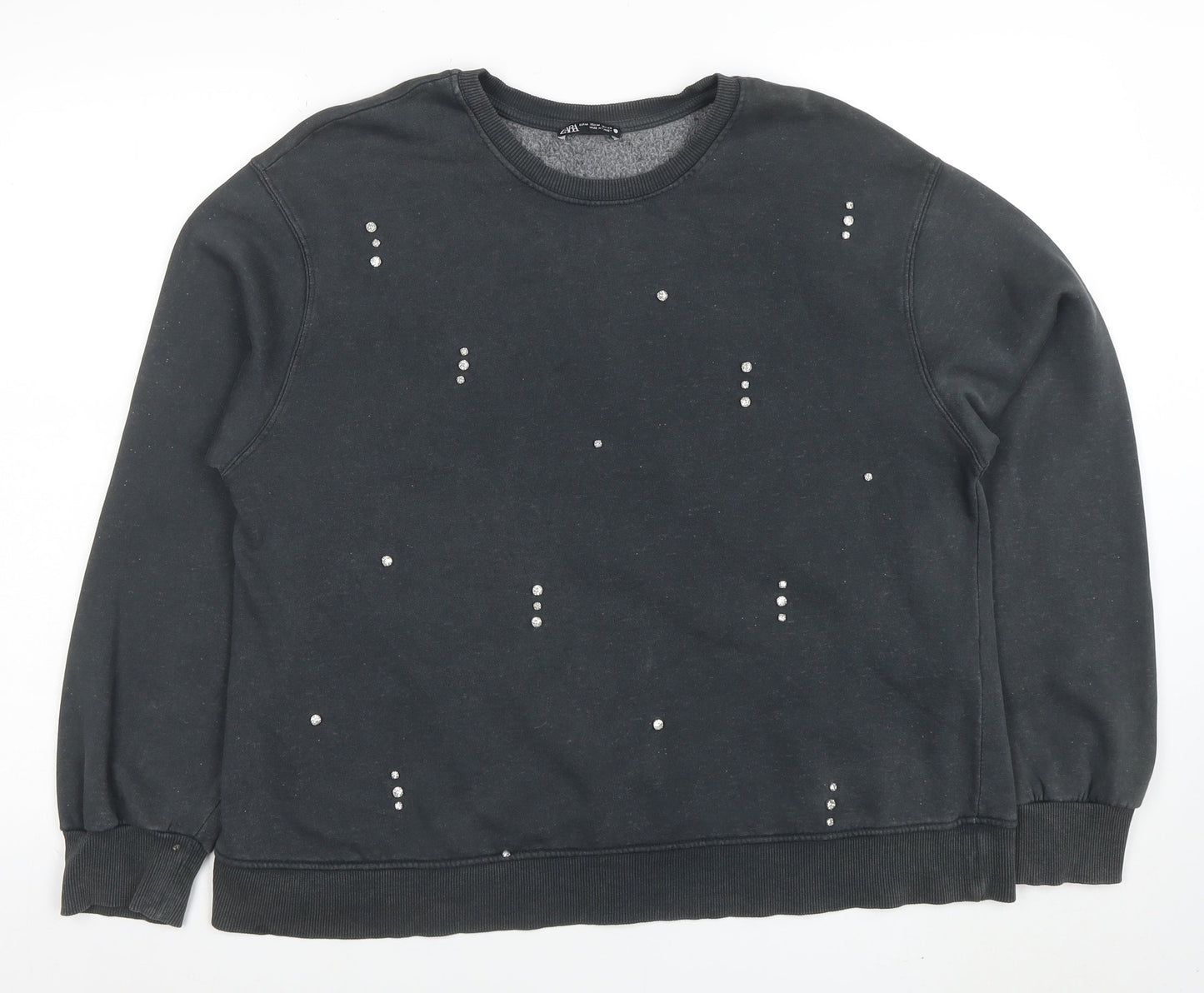 Womens UK Size M Zara Black Pullover Sweatshirt