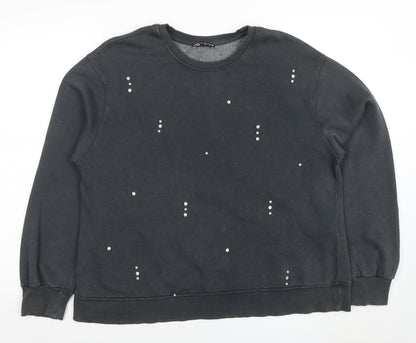 Womens UK Size M Zara Black Pullover Sweatshirt