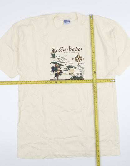 Mens UK Size M Twin Island Cotton Beige  T-Shirt