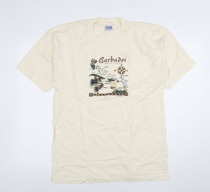 Mens UK Size M Twin Island Cotton Beige  T-Shirt