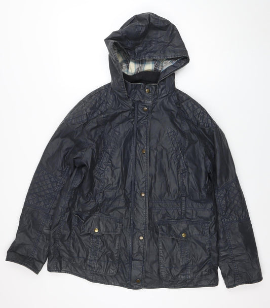 Womens UK Size 14 Marks and Spencer Blue Parka Coat
