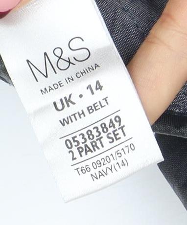 Womens UK Size 14 Marks and Spencer Blue Parka Coat
