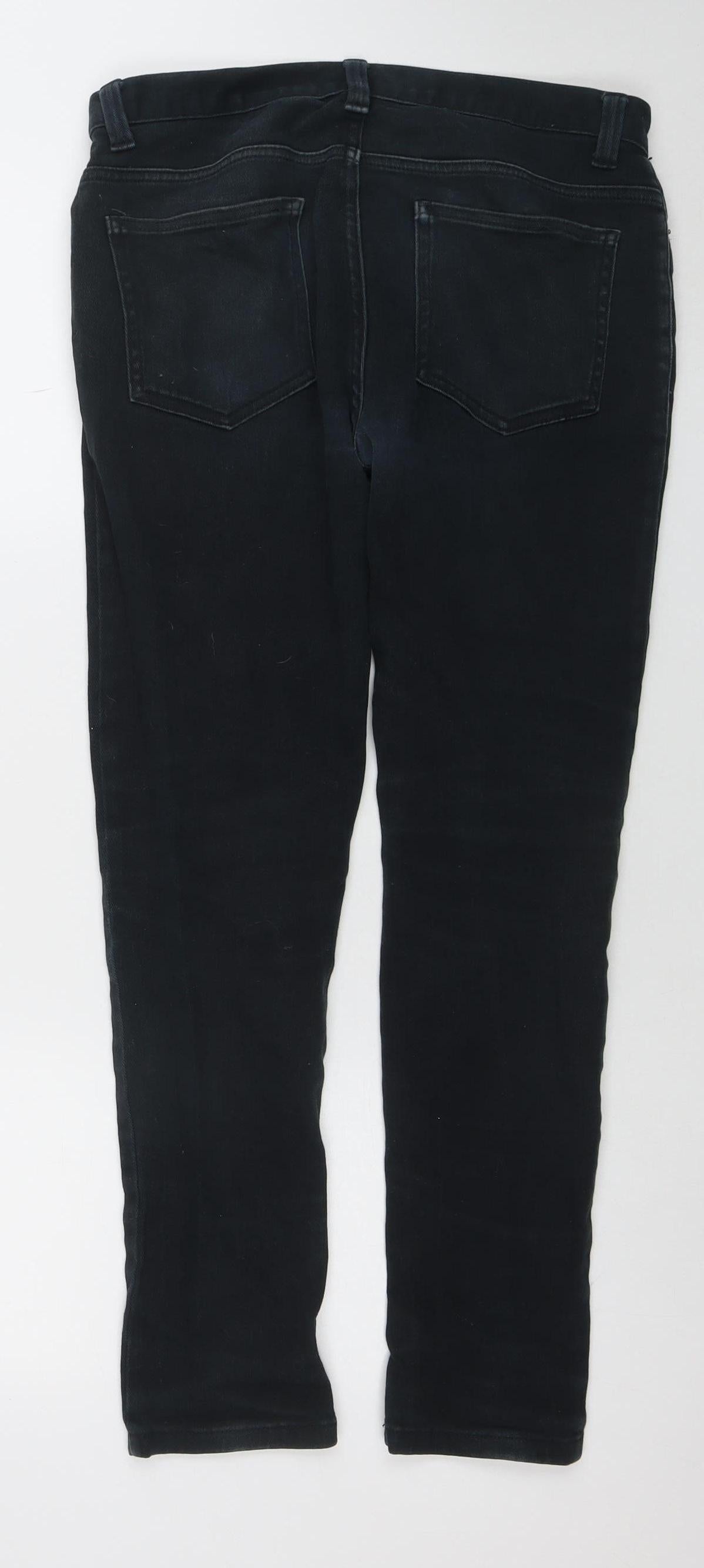 Mens UK Size M Denim Co. Slim Fit Skinny Black Jeans