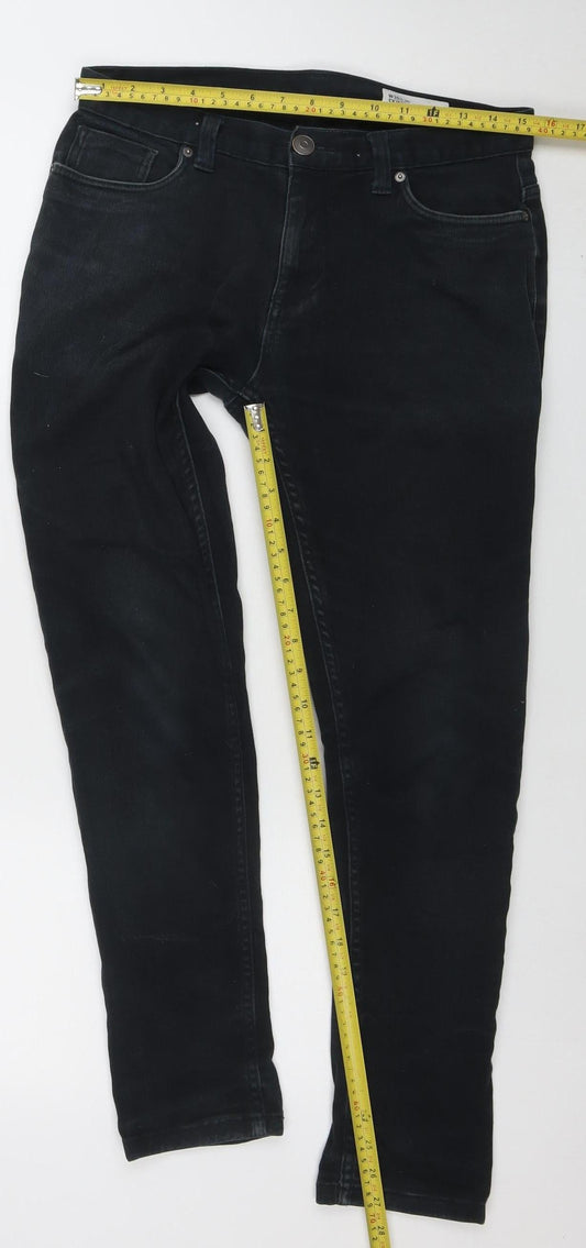 Mens UK Size M Denim Co. Slim Fit Skinny Black Jeans