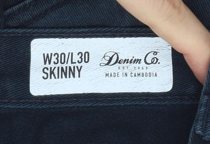 Mens UK Size M Denim Co. Slim Fit Skinny Black Jeans