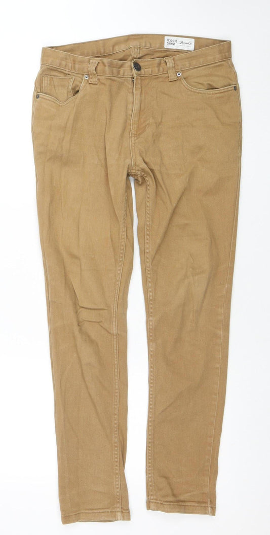 Mens UK Size M Denim Co. Slim Fit Skinny Beige Jeans