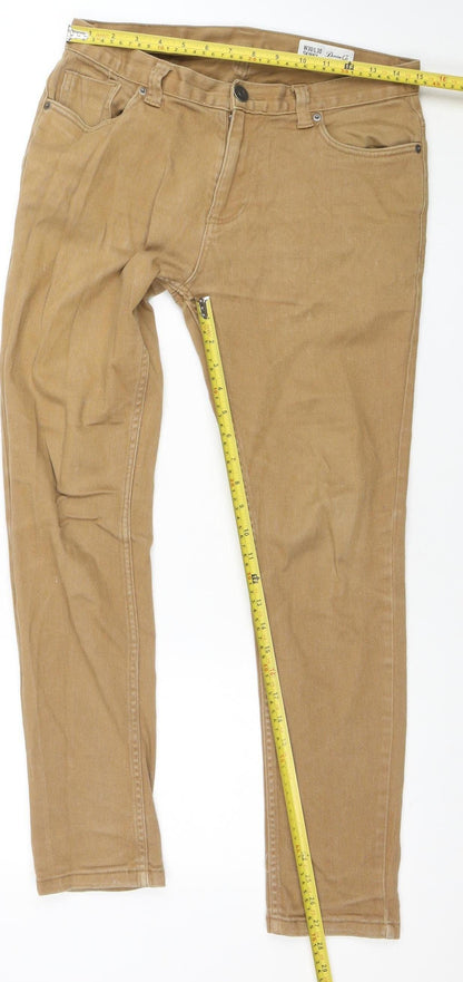 Mens UK Size M Denim Co. Slim Fit Skinny Beige Jeans