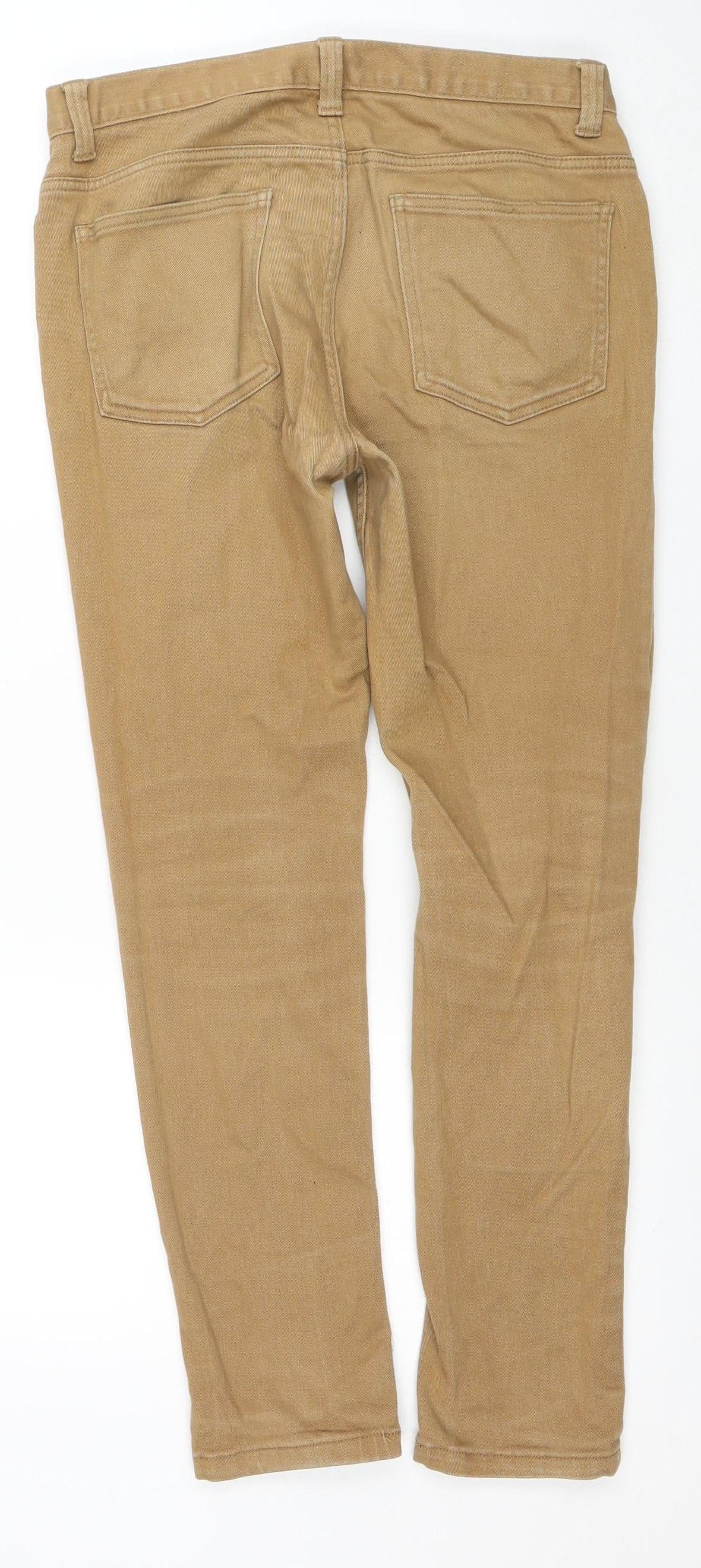 Mens UK Size M Denim Co. Slim Fit Skinny Beige Jeans