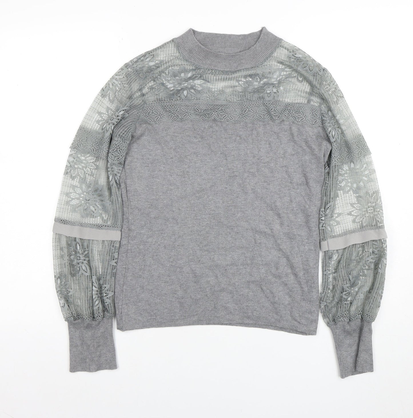 Womens UK Size S AngelEye London Grey Basic Blouse