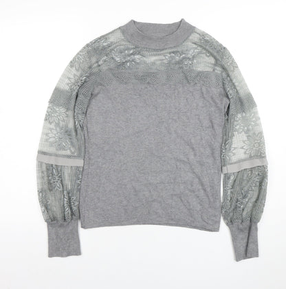 Womens UK Size S AngelEye London Grey Basic Blouse