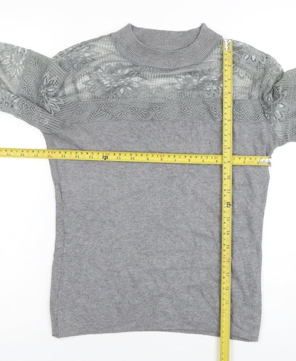 Womens UK Size S AngelEye London Grey Basic Blouse