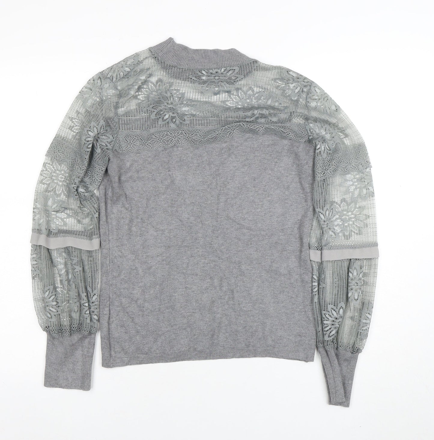 Womens UK Size S AngelEye London Grey Basic Blouse
