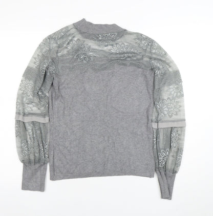 Womens UK Size S AngelEye London Grey Basic Blouse