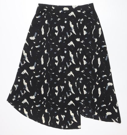 AX Paris Women Black Geometric A-Line Knee Length Skirt Size 12