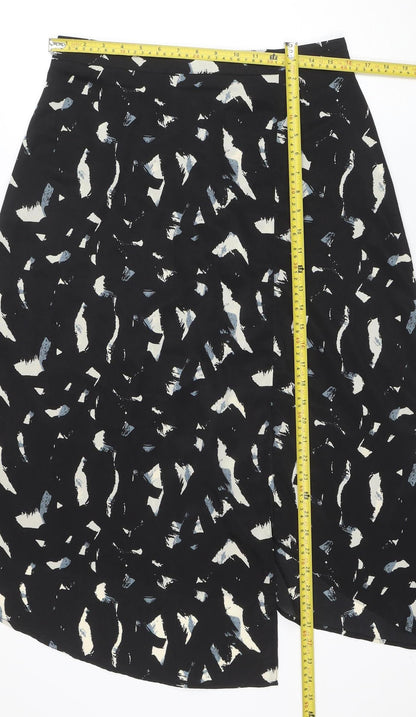 AX Paris Women Black Geometric A-Line Knee Length Skirt Size 12