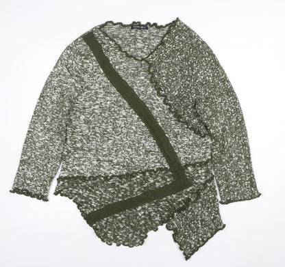 Womens UK Size L Frank Saul Green Wrap Jumper